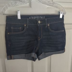 Aeropostale midi dark wash denim shorts size 4.